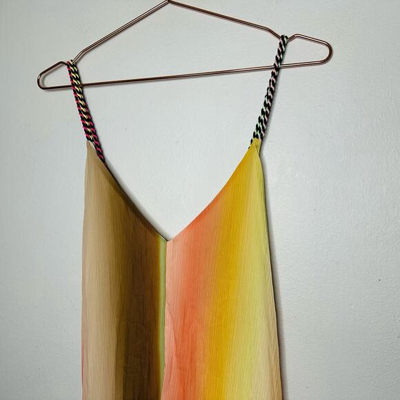 SCOTCH AND SODA Multicolored Twist Tassels Accordion Pleated Midi Dress Size 38 - Picture 5 of 13